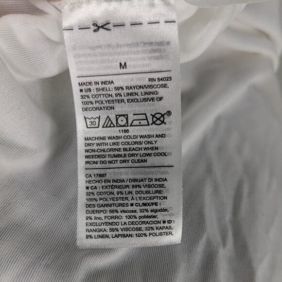 Old Navy Knee Midi Dress M Blue White Stripe Flare Beach Preppy Picnic Natutical - Picture 13 of 14